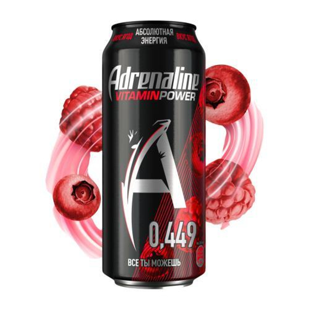 М. Энергетик Adrenaline Витаминный коктейль (Ягоды) 0.44л