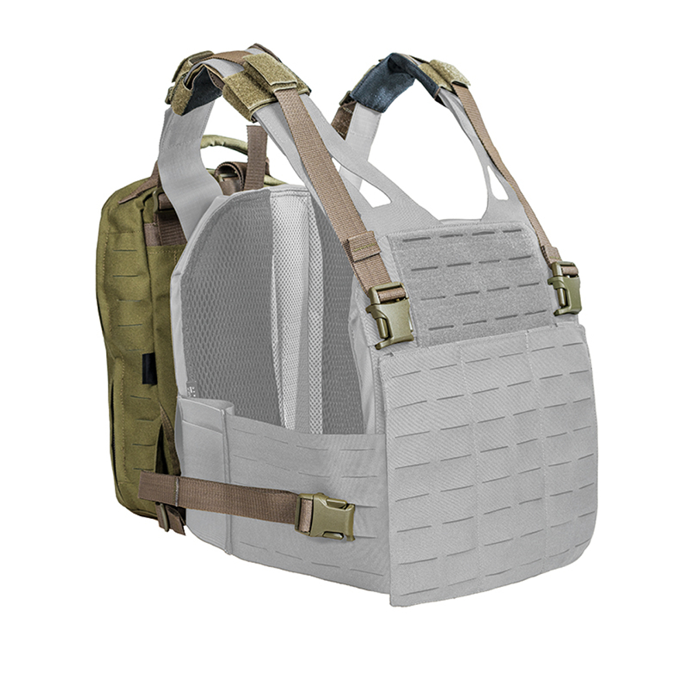 Tasmanian Tiger Medic Assault Pack S MK II Olive — крепление к совместимому жилету; жилет не входит