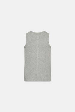 ZARA УЛЬТРАТОНКИЙ ТОП ИЗ СМЕСОВОЙ ШЕРСТИ, СЕРЫЙ
