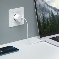 Сетевое зарядное устройство Deppa USB-C, Power Delivery, GaN, 20Вт, белый