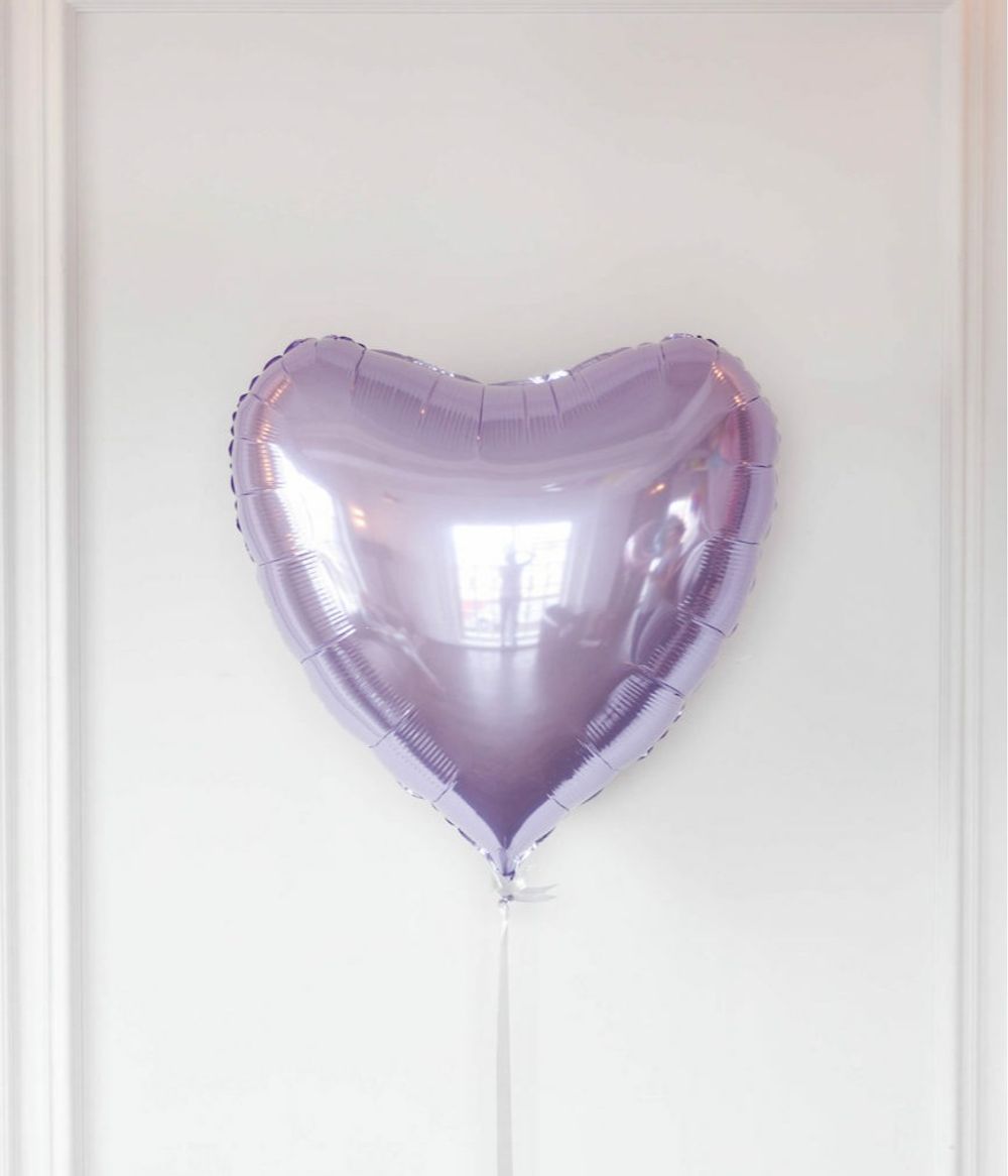 G Шар 36" / 91 см сердце Металлик Сиреневый / Lilac (БГ-150)  Изображение2