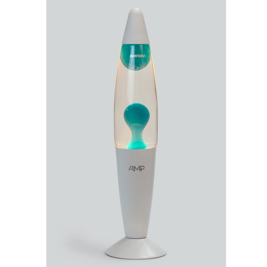 Лава лампа Amperia Rocket Бирюзовая, Прозрачная, корпус белый (35 см)