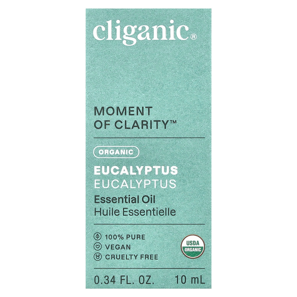 Cliganic, Moment of Clarity ™, эфирное масло, органический эвкалипт, 10 мл (0,34 жидк. Унции)