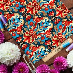 Ткань флис японский народный орнамент