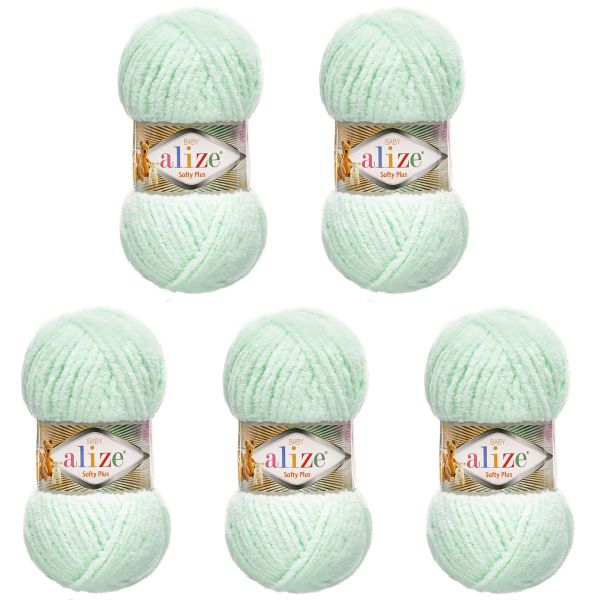 Пряжа Alize (Ализе) Softy Plus / уп.5 мот. по 100 г, 120м, 015 водяная зелень A
