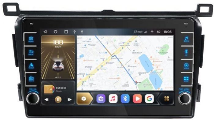 Магнитола для Toyota RAV4 XA40 2012-2019 - Kuberg OL-9607 (кнопки и крутилки), Android 12, Быстрая, CarPlay, 4G SIM-слот