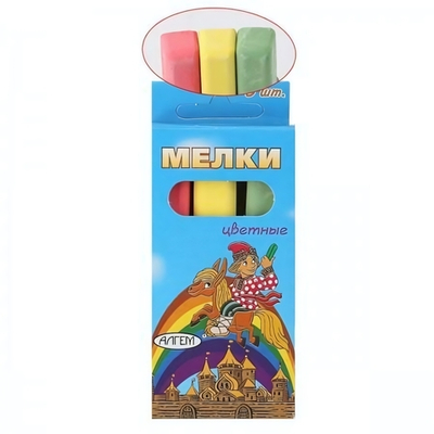 Мелки цветные 3шт.в ассорт. (Алгем)