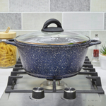 Кастрюля 3л Сияние Blue с литыми ручками и стеклянной крышкой, к2433Bl