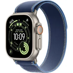 Часы Apple Watch Ultra 3, 2025, 49 мм, титан натурального цвета, ремешок Trail цвета «синий/ярко-синий»