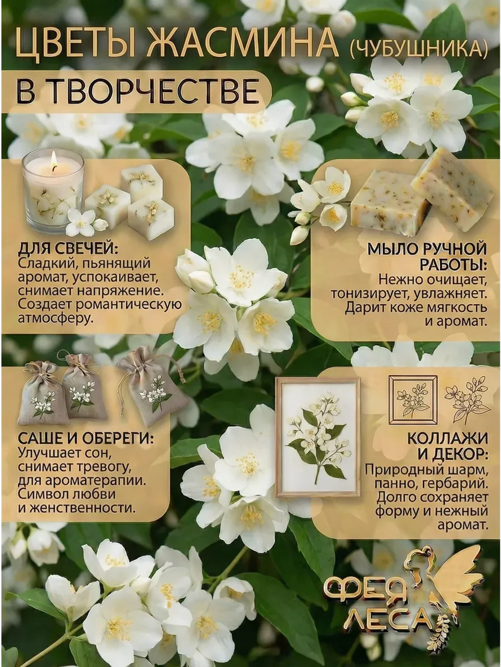 Жасмин цвет с бутонами и листиками дляздоровья и творчества