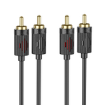 Кабель 2xRCA (папа) - 2xRCA (папа) Hoco UPA29 1.5м черный