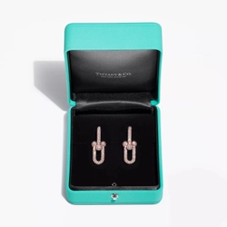 Серьги из розового золота 18k с бриллиантами, Tiffany 💠Hard Wear Large
