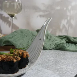 Блюдо для подачи 22*7,5 см h13 см для закусок Gray Leaf Frutti di Mare P.L. [1]