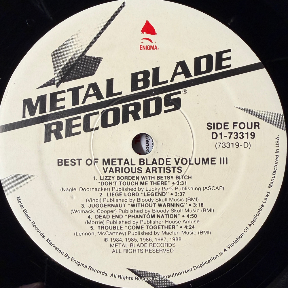 The Best Of Metal Blade Volume 3 2LP (Канада 1988г.)