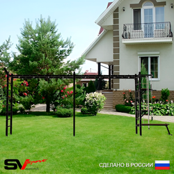 Уличная шведская стенка Sv Sport рукоход х 2 У51211 (Турник/Брусья/Стойка/Скамья/Кронш бокс/Канат/кольца/лестница)