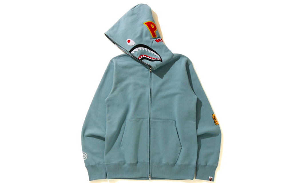 A Bathing Ape Shark Full Zip Худи Ss21 серый
