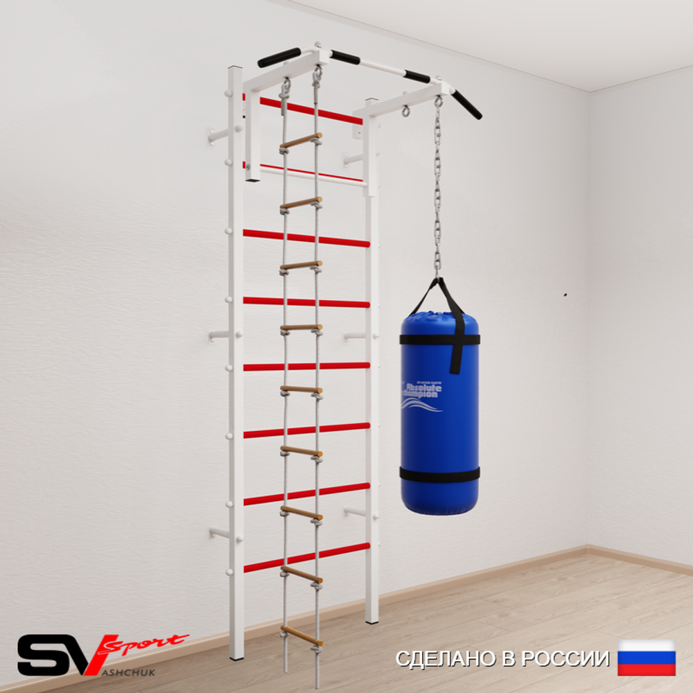 Шведская стенка Sv Sport усиленная 6112 (Турник стандарт/Лестница/Цепь/Мешок 22кг)