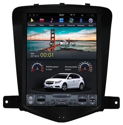 Магнитола для Chevrolet Cruze 2009-2012 - Kuberg ZF-1019-Q6 вертикальный экран в стиле "Тесла" на Android 11, CarPlay, 4G SIM-слот