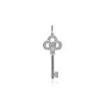 Кулон - ключ из белого золота 18k с бриллиантами, Tiffany 💠Crown key.