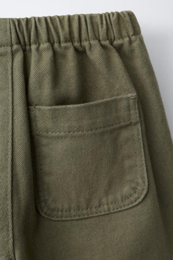 ZARA БРЮКИ ИЗ ТВИЛА СО ШВАММИ, ХАКИ