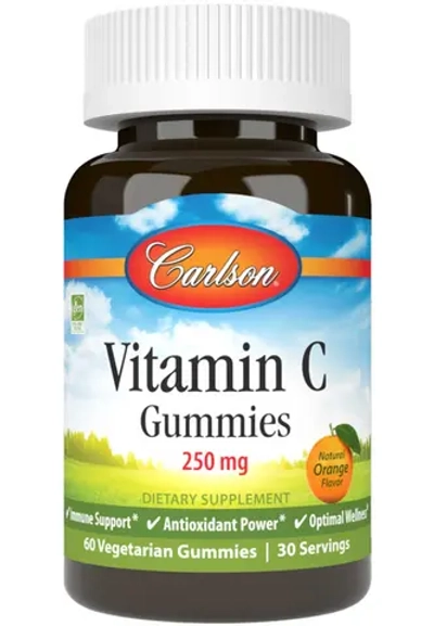 Carlson Labs, Vitamin C, 250 mg, 60 chewable gummies | Chaynaladigan vitaminlar, Vitamin C, 250 mg, 60 ta chaynaladigan pastilka
