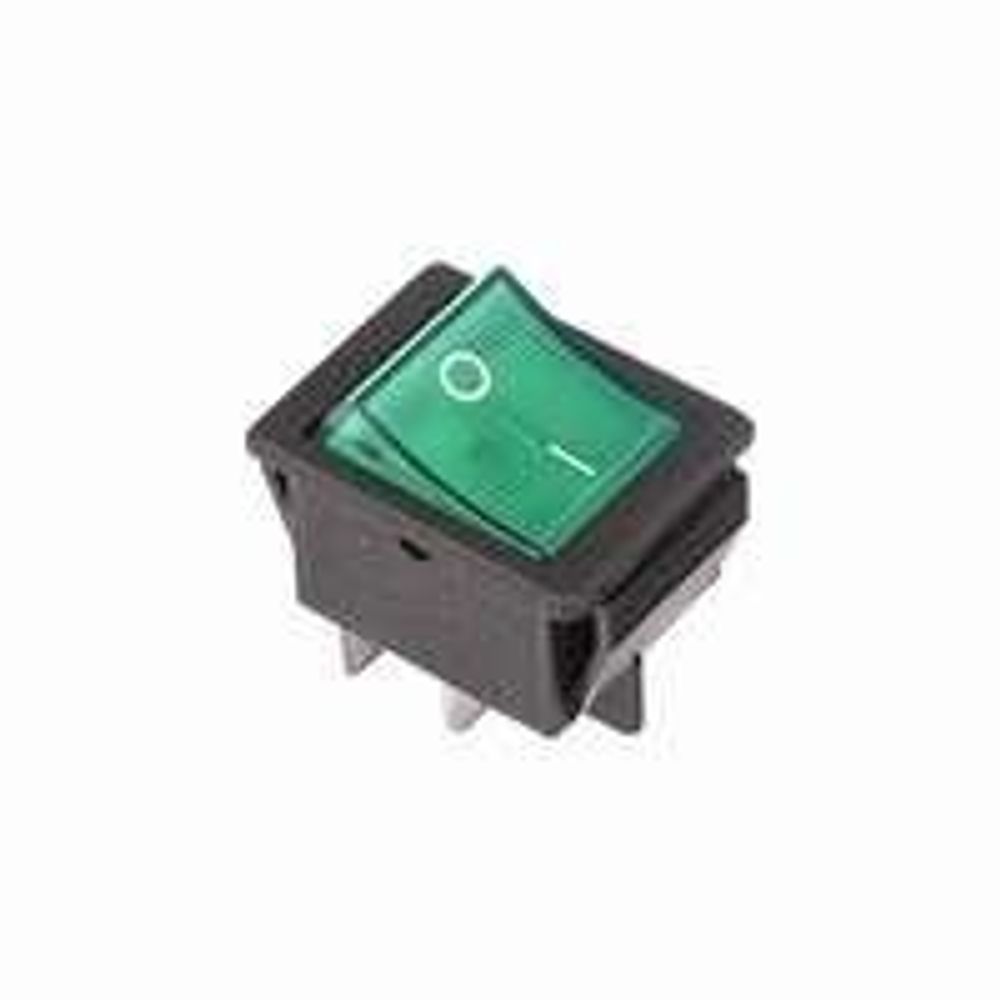 Тумблер выкл.зеленый с подсветкой 250V 16А