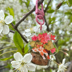 брелочек "котик в розовых цветах" 🌸✨