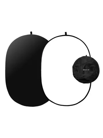 Фон складной на пружине Raylab RF-12 белый/черный 100x150см