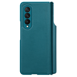 Кожаный чехол зеленого цвета (Exuberant Green) от Nillkin для Samsung Galaxy Z Fold 3, с держателем для S Pen, серия Qin Leather
