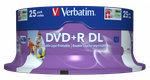 Оптический диск Verbatim DVD+R DL 8x 8,5GB AZO Wide Inkjet Printable no ID, Cake Box, 25 шт.