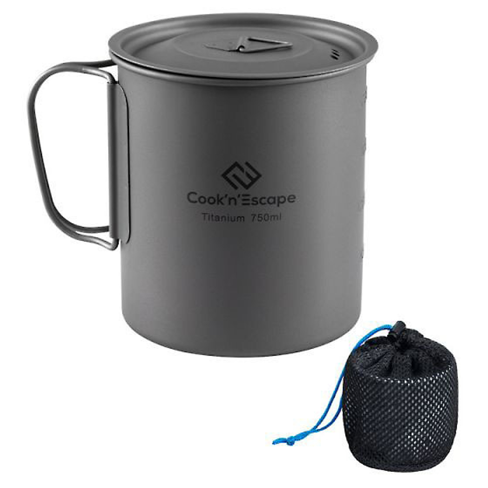 Титановый  кастрюля с крышкой Cook'nEscape CA2011 750ml Titanium cup