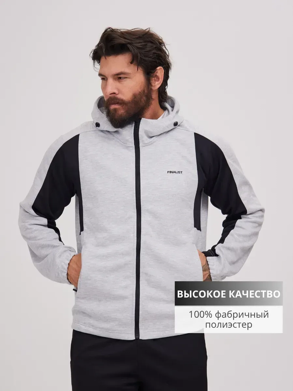 Спортивный костюм с прямыми брюками с капюшоном летний