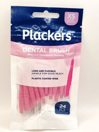 Межзубные ершики Plackers Dental Brush XS 0,4 мм 24 шт. розовые
