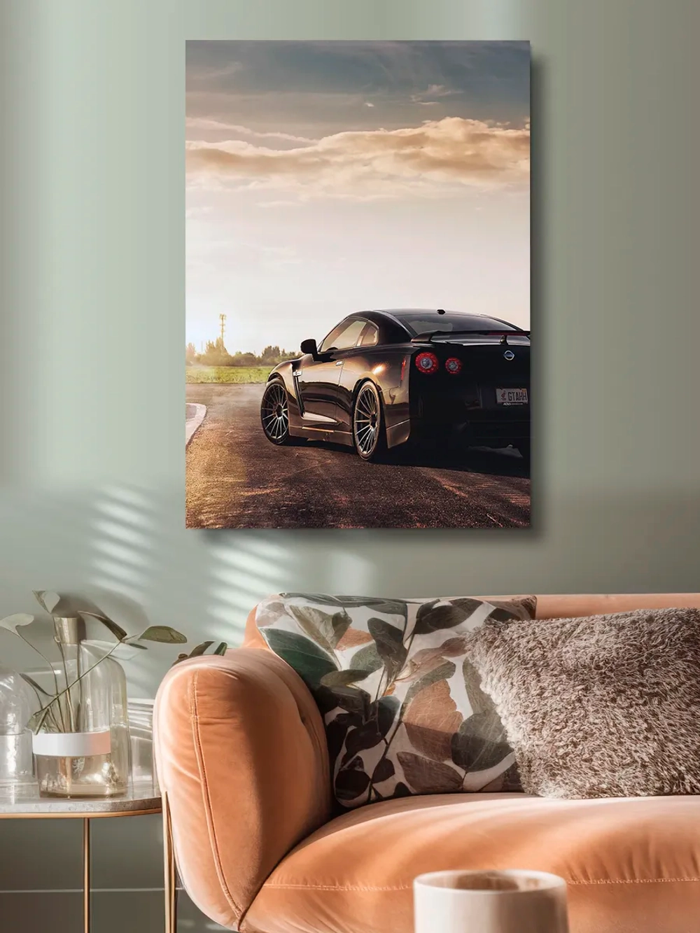 Картина "Nissan GT-R", галерейная 50х70см 1шт.