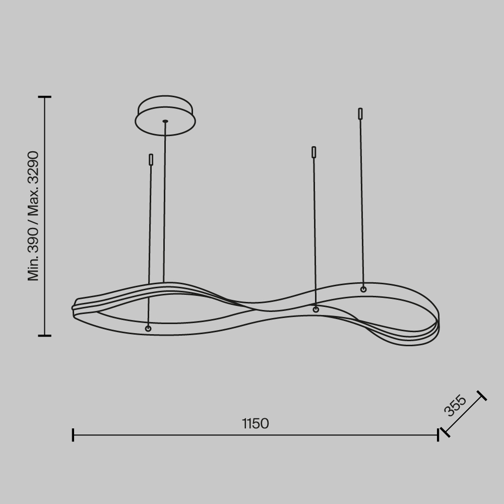 Подвесная светодиодная люстра Maytoni Plons MOD283PL-L34BS3K