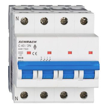 Автоматический выключатель Schrack Technik 3P+N C 40A 6kA Amparo AM617840--