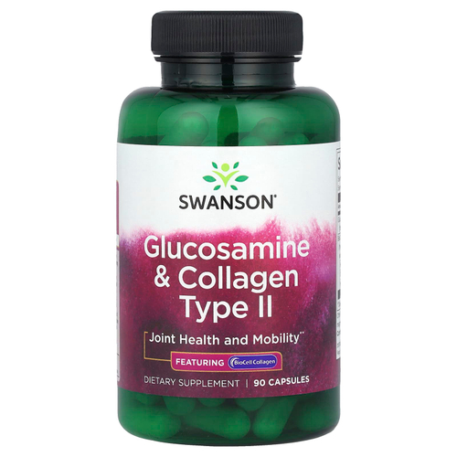 Swanson Vitamins, Глюкозамин и коллаген типа II, 90 капсул