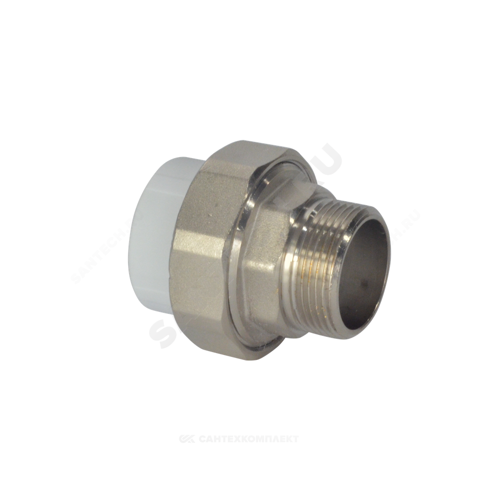 Муфта PP-R комбинированная разъемная белая Дн 25х3/4" НР усиленная VALFEX 10156020У