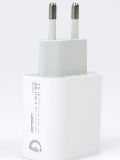 Зарядное устройство DENMEN DC03 2.4A USB White