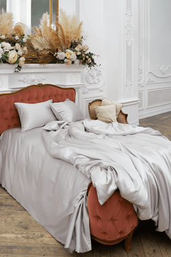 Пододеяльник 200х220 German Grass Блиссен Серый (Silk Bliss Silvery Grey)