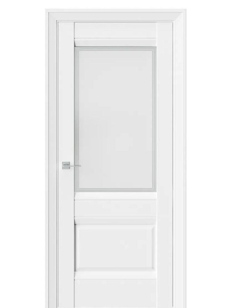 ДВЕРИ WestStyle  PL11F EmLayer Белый /Белое Сатинат /Молдинг ДО