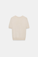 БАЗОВЫЙ ОДНОТОННЫЙ ТРИКОТАЖНЫЙ ТОП С КОРОТКИМИ РУКАВАМИ — ZARA