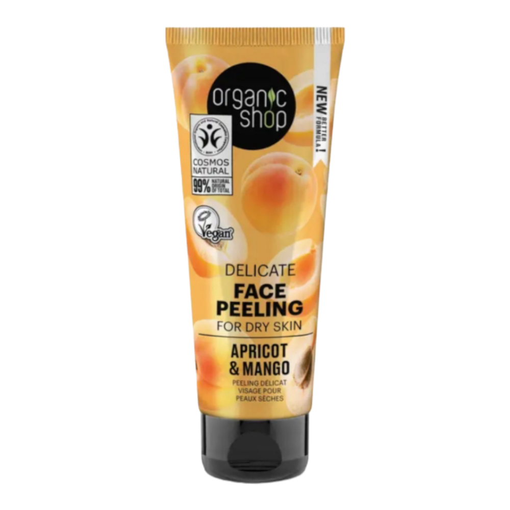 Пилинг для лица Деликатный для сухой кожи Абрикос и Манго, 75мл (Organic Shop)
