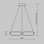 Подвесной светильник Цепь / Chain 3000К 50Вт, MOD017PL-L50MG. TM Maytoni