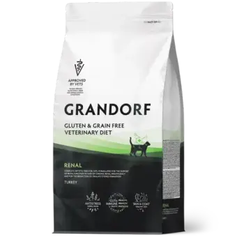 Сухой корм GRANDORF VETERINARY DIET Cat RENAL Полнорационный диетический корм для кошек, для поддержки функции почек при ХБН, индейка 2кг
