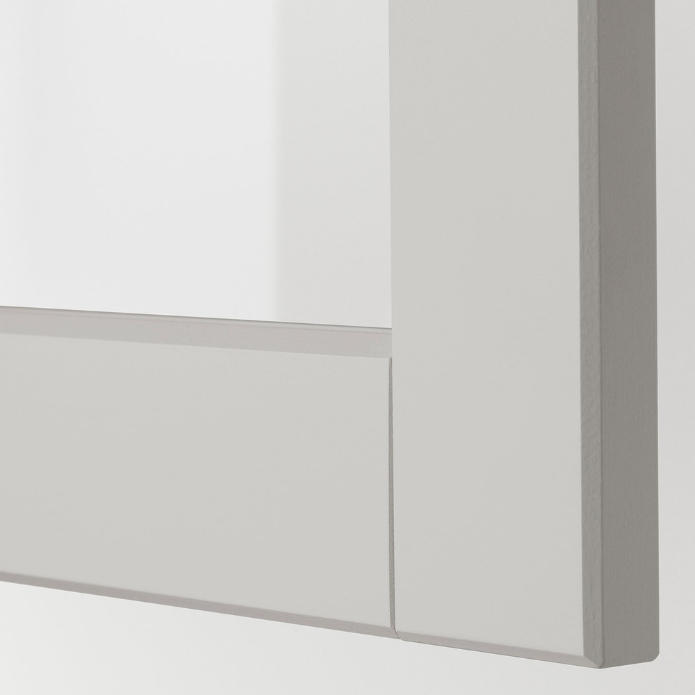 IKEA LERHYTTAN  (ИКЕА ЛЕРХЙТТАН)  -  Стеклянная дверь - светло-серый 40х40 см