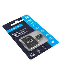 Карта памяти Maxvi microSDXC 32GB, class 10, UHS-I (3), V30 (MSD32GBC10V30)
