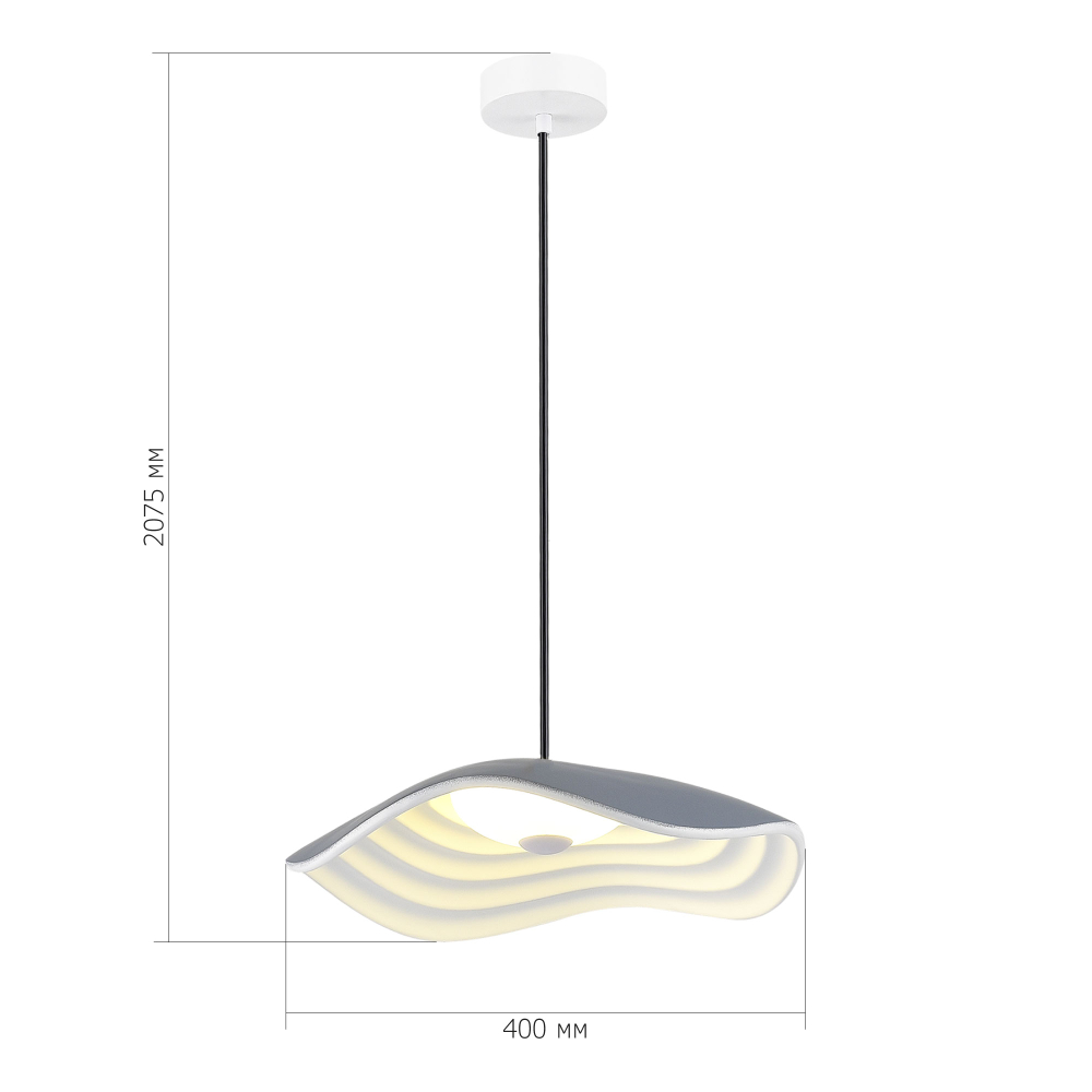 Светильник светодиодный, серый, серый / белый, OASIS, LED, 12