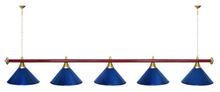 Лампа STARTBILLIARDS 5 пл. (плафоны коричневые,штанга золотая,фурнитура золото)