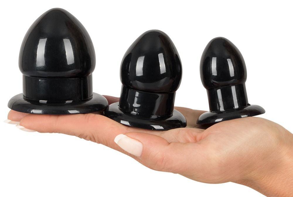 Набор растягивающих анальный вход пробок Anal Stretching Plug Kit (Цвет: черный)